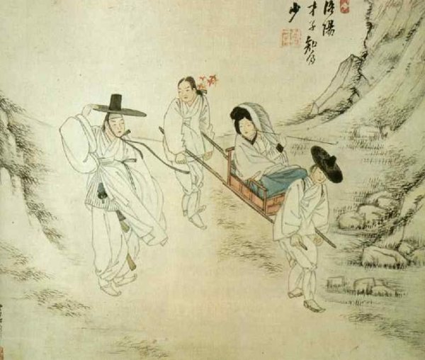 Корейский художник син Юн бок