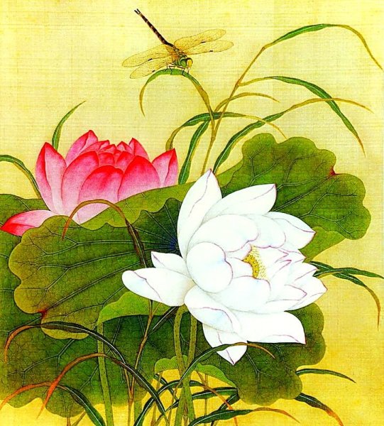 Китайская живопись гунби Лотос