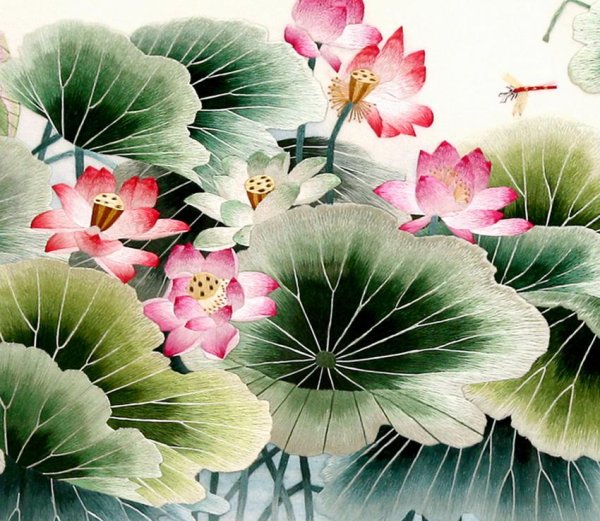 Китайская живопись Лотосы кувшинки