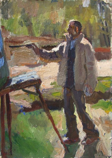 Этюд фигуры человека акварелью