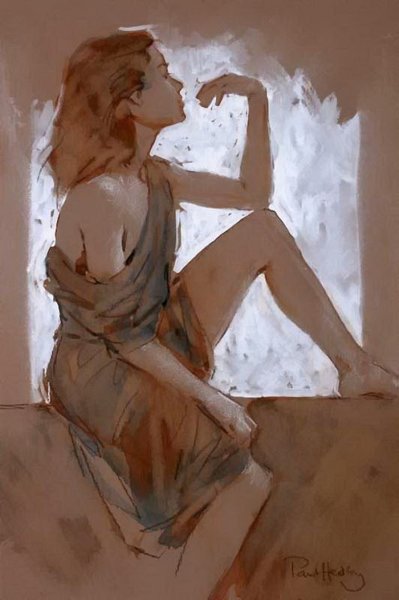 Этюд фигуры человека гуашью в Академии Штиглица