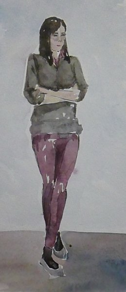 Этюд фигуры человека гуашью