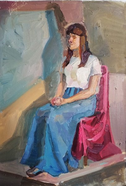 Наброски людей гуашью