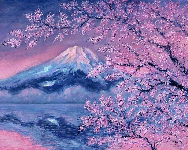 Алмазная мозаика Фудзияма Сакура