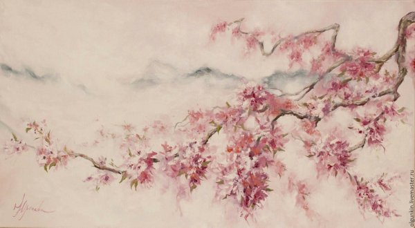 Ветка Сакуры японская живопись