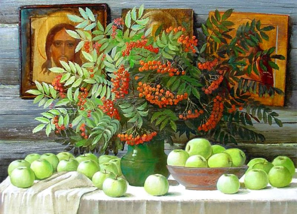 Художник Евгений Муковнин яблочный спас