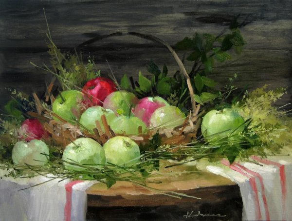 Алексей Савченко яблоки картины