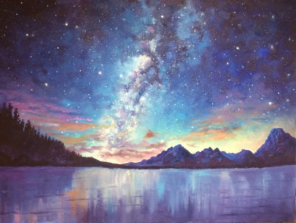 Ночное небо маслом