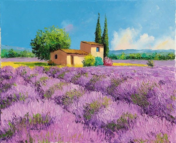 Картины маслом Лавандовые поля Прованс