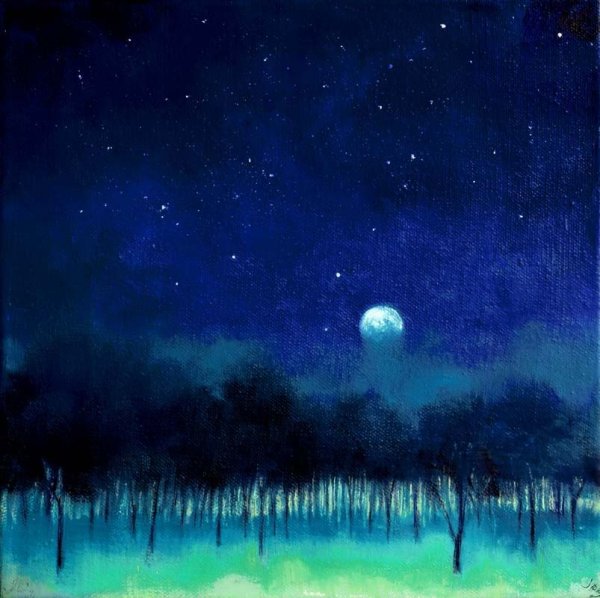 Ночное небо живопись