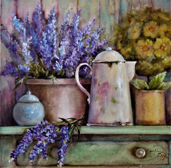 Лавандовое поле пейзаж маслом Алла Буковецкая