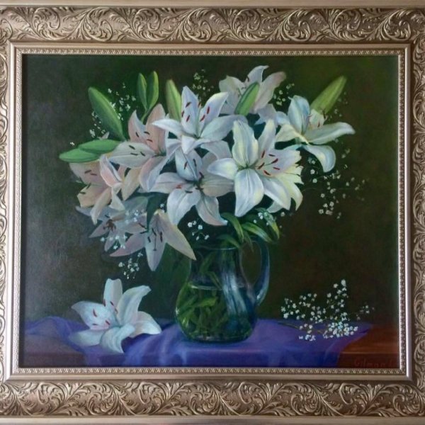 Букет лилий живопись
