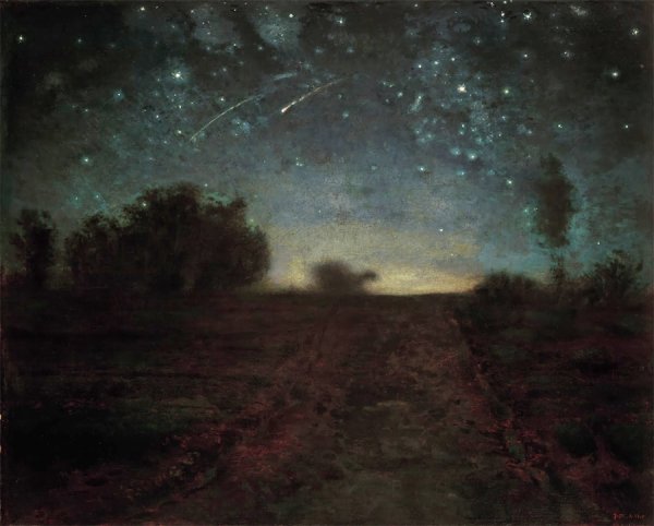 Ночной пейзаж красками