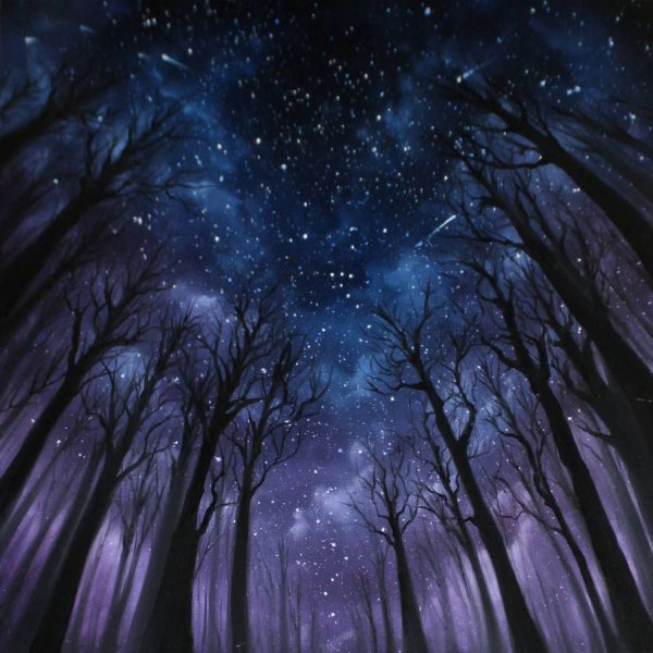 Ночное небо акварелью