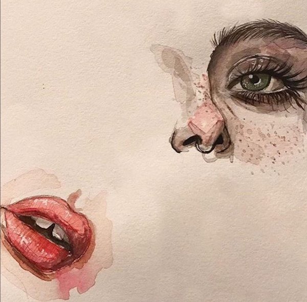 Нос акварелью