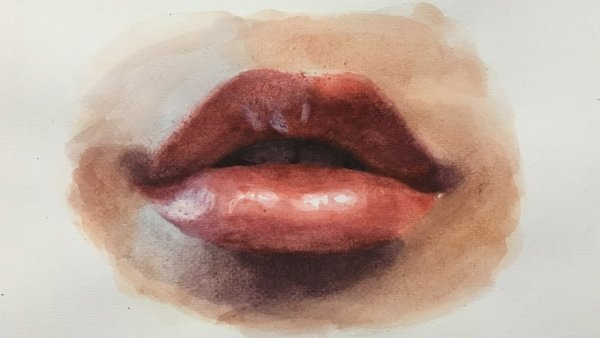 Губы маслом живопись