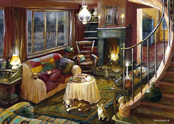 .Стивен Дарбишир картины с камином