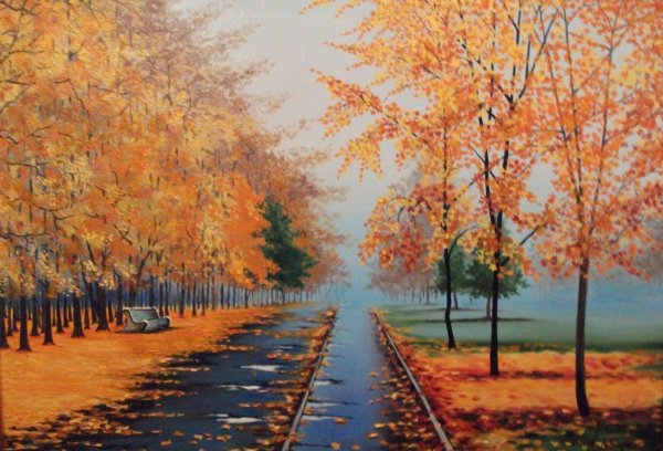 Осенний пейзаж с перспективой