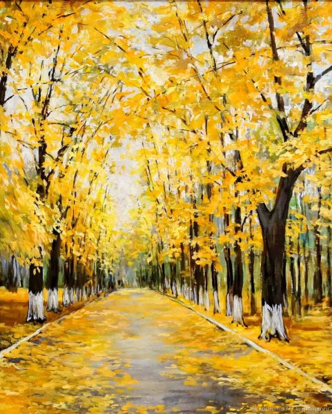 Олег Токарев осенняя аллея картина