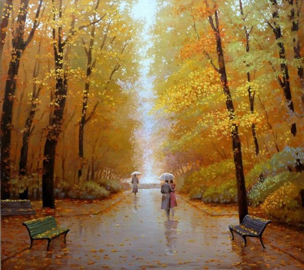 Картина Карначева "осенняя аллея "