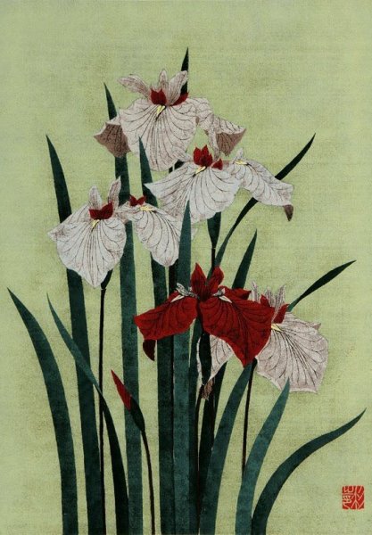 Ирисы в стиле гунби