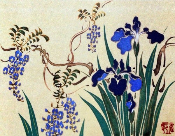 Китайская живопись ирисы