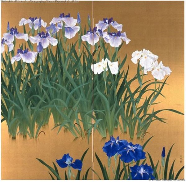 Ирисы китайская акварель