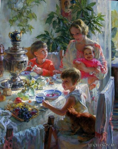 Полина Лучанова Купчиха.пасхальное чаепитие