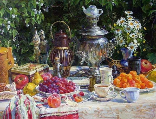 Художник Лучанова Полина чаепитие