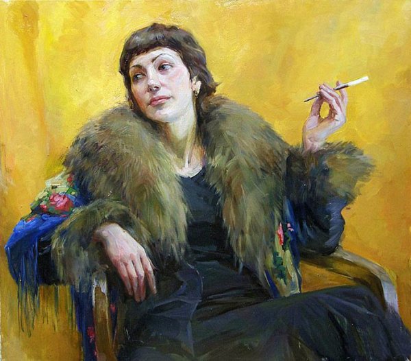 Лучанова Полина живопись чаепитие