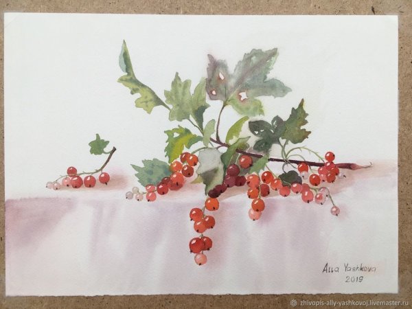 Красная смородина живопись