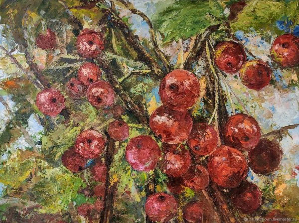 Красная смородина живопись