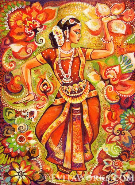 Народная живопись Индии танцовщица