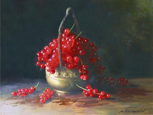 Красная смородина живопись