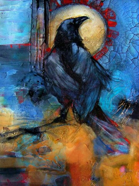 Ворона маслом