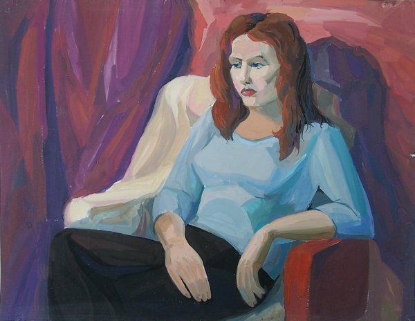 Академическая живопись акварель полуфигура