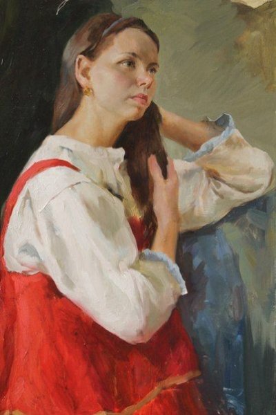 Академическая живопись портрет полуфигуры человека