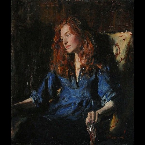 Академическая живопись акварель полуфигура