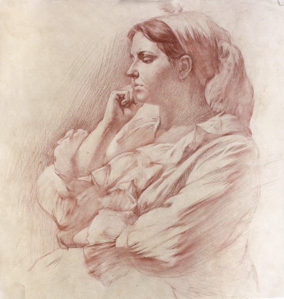 Портрет в масле кимоно