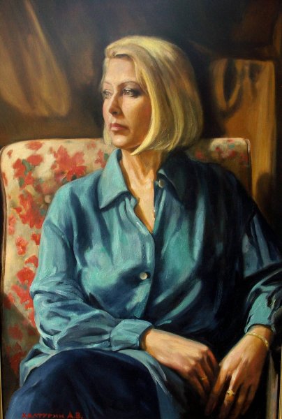 Портрет полуфигура сангина