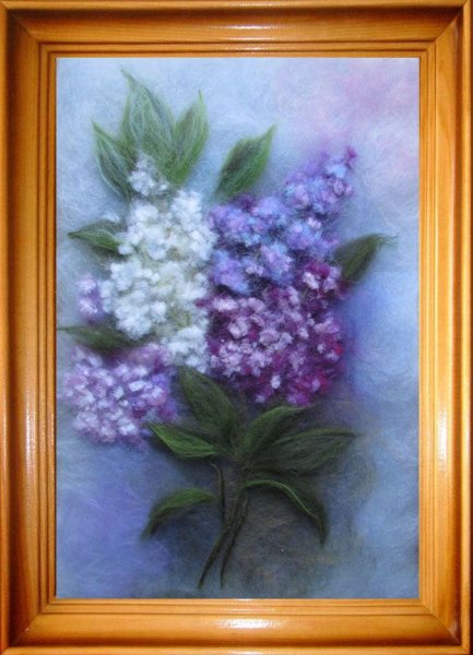 Шерстяная акварель сирень мастер класс