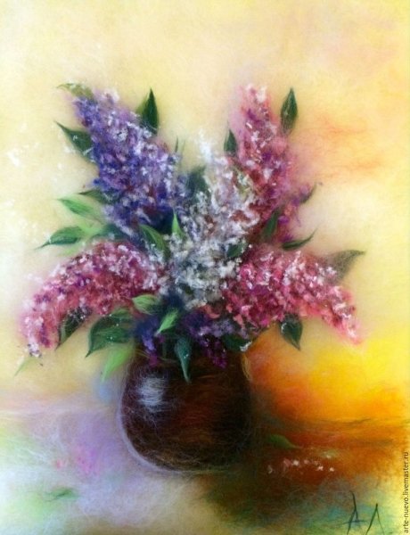 Шерстяная акварель цветы Анны Синьковой