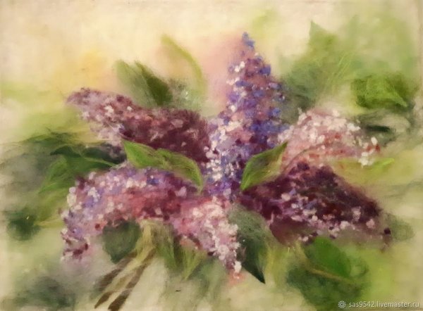 Живопись шерстью сирень