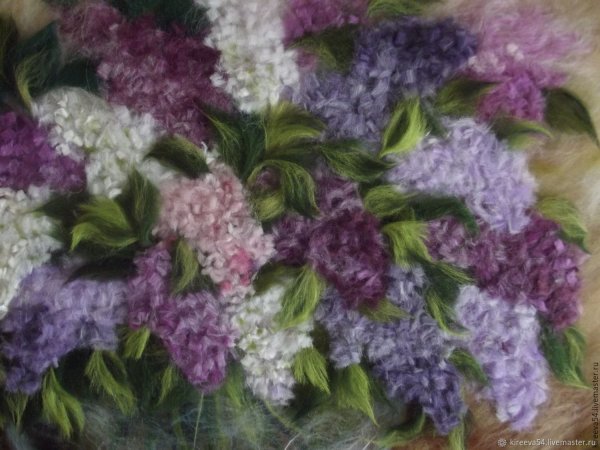 Шерстяная акварель сирень для начинающих
