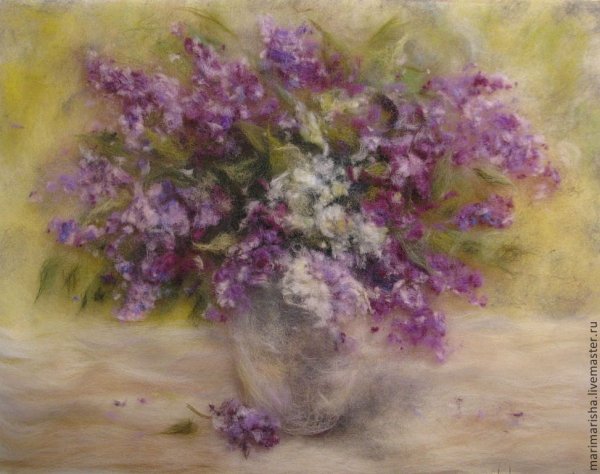 Шерстяная акварель майские цветы