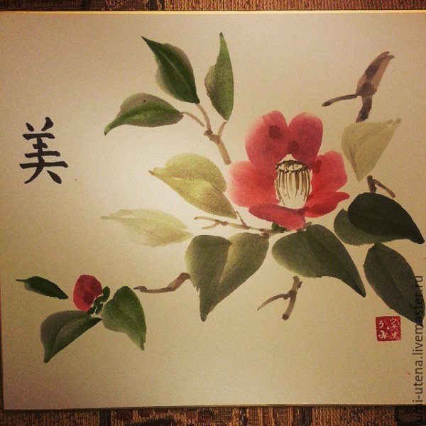 Камелия в японской живописи
