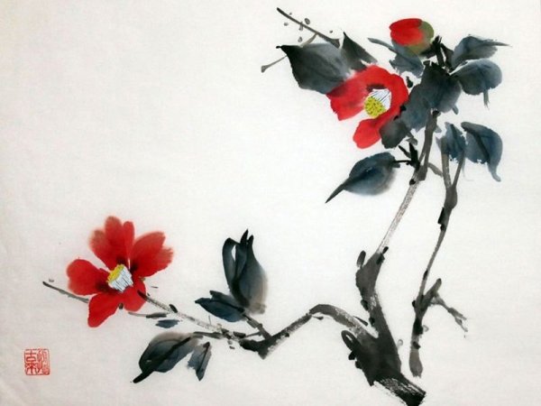 Самурай на чайной церемонии японские Гравюры