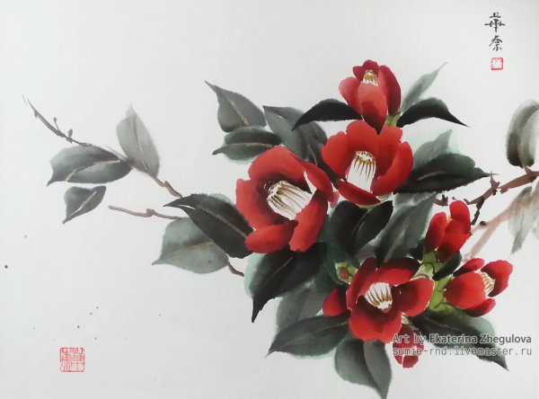 Камелия в японской живописи