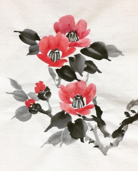 Икебана с камелией