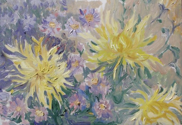 Художник Олег Тимошин хризантемы